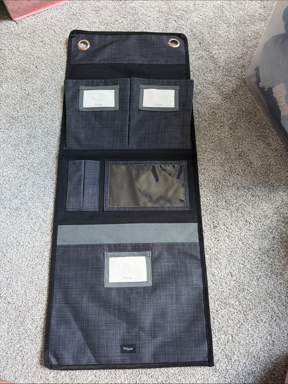 THIRTY ONE Hang Up Room Organizer Black/Charcoal Pockets College/Homeschool EUC